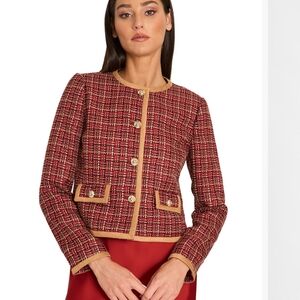 Tahari ASL Women's Tweed Collarless Jacket